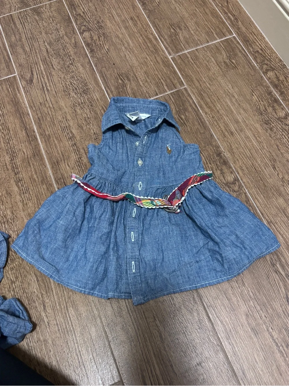 Ralph Lauren Denim-Blue Ruffle Sleeve Romper, Striped Romper and Denim Dress